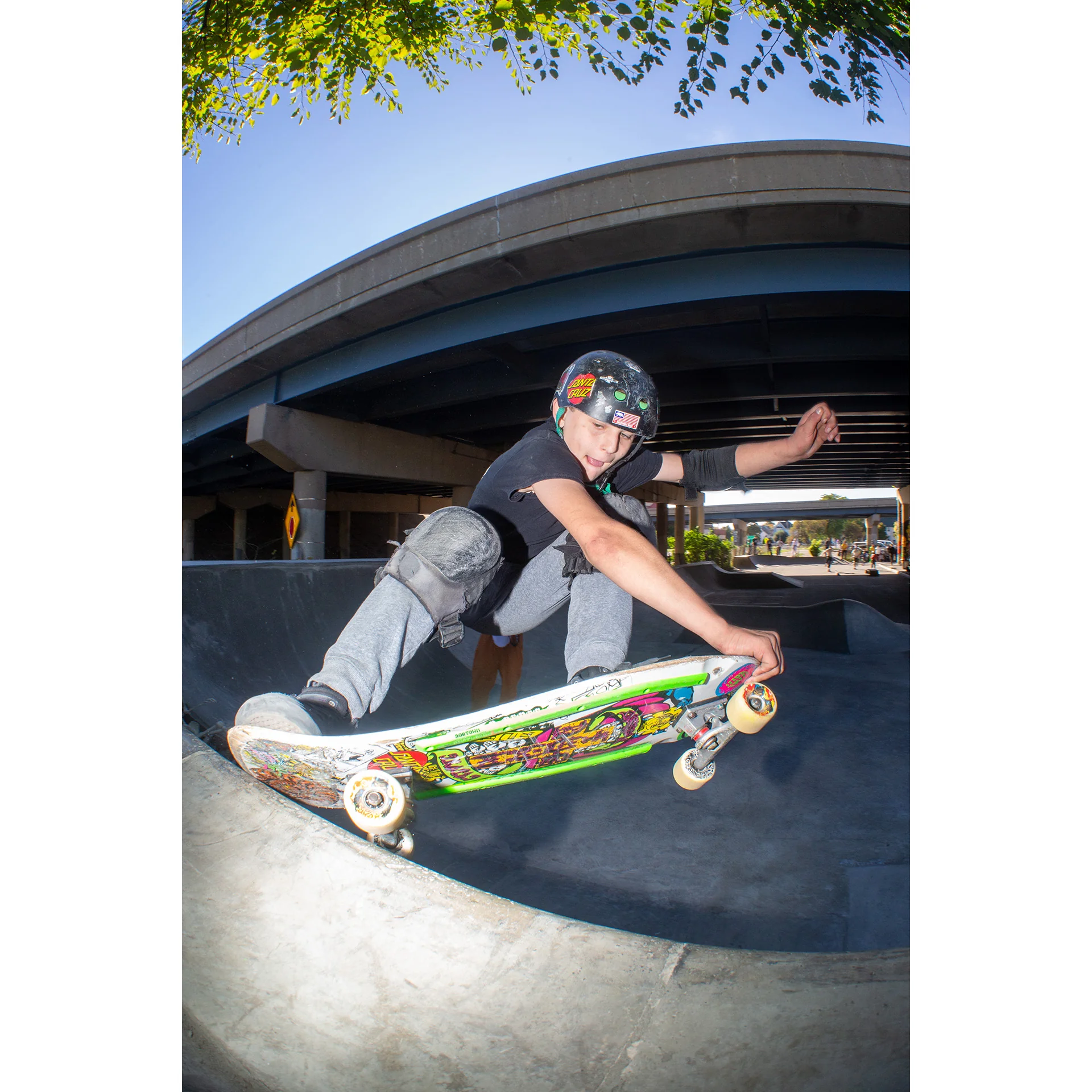 Bronson Hitz doing a Crail Slide on the Jersey Giant. Photo by Dylan Shanahan